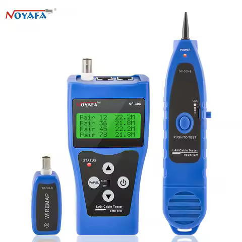 NOYAFA NF-308S Network Cable Tester LAN Measure Length Cables Continuity Test Wire Tracker BNC RJ45 