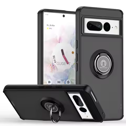Armor Shockproof Coque For Google Pixel 6 7 8 Pro Magnetic Car Holder Stand Ring Phone Cases For Pix