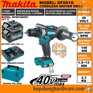 Makita DF001G Cordless Non Impact Driver Drill Battery 40V Torque 140Nm Chuck Capacity 1.5~13mm DF00
