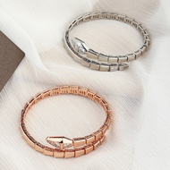 Spring Snake Bone Bracelet Open Adjustable Snake Elastic Bracelet 18K Gold Silver Color