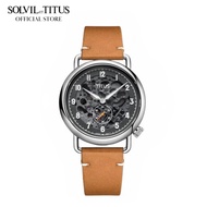 Solvil et Titus Exquisite 3 Hands Automatic Brown Leather Men Watch W06-03299-002