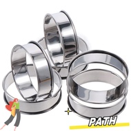PATH 6 pcs English Muffin Ring Set, Stainless Steel 3.2'' Multipurpose Stainless Steel Ring Set, Con
