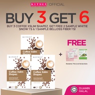 [BUY 3 GET 6] KITSUI Coffee x3 [FREE 2x Whitie Snow 1's + 1x Belloss Fiber 1's] Supplement | Halal