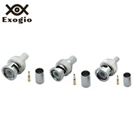 O2Exogio-30PCS BNC Male Crimp Connector for CCTV System Female Coupler Connector BNC