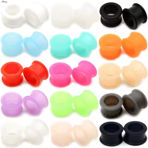 Alisouy 2PC 3-25mm Silicone Ear Plugs Tunnels Piercing Expander Piercing Tunnel Ear Tunnels Stretche