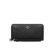 [Coach] Wallet (Long Wallet) FC4451 C4451 Black Pebbled Leather Long Zip-up Around Wallet (with Strap) Women [Outlet Product] [Brand]