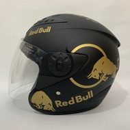 BXP Vixion Redbul Helmet (Gold) Matte Black - Adult SNI Helmet
