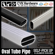 Wardrobe Oval Tube Pipe ( Chrome Steel / Aluminium Black ) 1ft / 2ft / 3ft / 4ft / 6ft / 1Meter / 1.