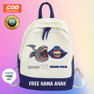 Tas Anak Sekolah SD TK PAUD BLOOP EL GRAND MAJA MONSTER Free Cetak Nama