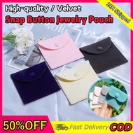 High-quality Velvet Snap Button Jewelry Pouch Flannel Necklace Bracelet Storage Bag