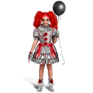 Girls Clown Costume, Evil Clown Dress, Halloween Scary Jester Costume for Girls Halloween