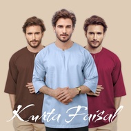 Kurta Faisal ! Kurta Lelaki Lengan Tiga Suku ! Como Crepe ! Size S to 3XL ! By NR Exclusive
