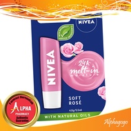 NIVEA Lip Balm 24h Melt-in Moisture With Natural Oils (Mineral Oil Free)