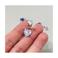 SD61 Diamond Navel Piercing Heart Shape 10 mm. Rod 1.6*10 Stainless 316L