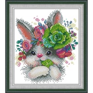 Joy Sunday Stamped Cross Stitch Ktis DMC Threads Chinese Cross Stitch Set DIY Needlework Embroidery Kit-Charming Bunny