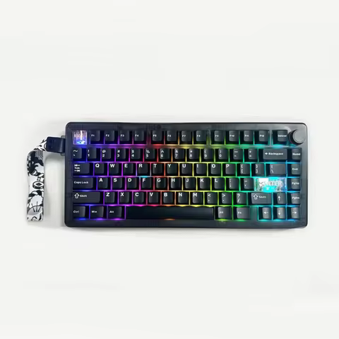QK61/QK75 Mechanical Keyboard RGB Backlit Gasket Structure 3-Mode 2.4G Bluetooth Wireless Hot Swap K