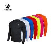 KELME Compression Tights Mens Long-Sleeved Sports Soccer Fitness Quick-Drying Training Football Kids Fleece Base Shirt 3891113-1