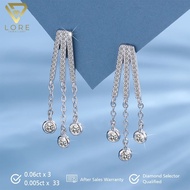 Lore Jewellery - Anting Moissanite Lapis Emas 18k - Anting Pricilla Silver Moissanite