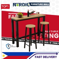 Bar Table Set (1 TABLE + 2 BAR STOOLS) Dining Table Kitchen Bar/Long bar table