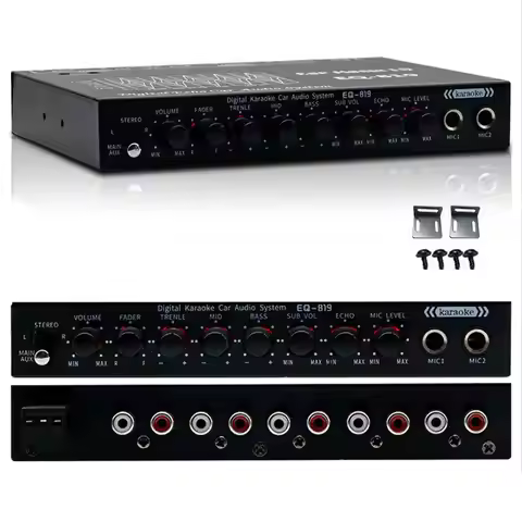 Audio Equalizer Black Metal Durable Sound Adjustment Replacement Parts for Car Audio System Upgrade