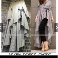 Askew long dress in black, fits M