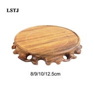 [Lstjj] Wooden Base Flower Pot Decorative Base Unique Teapot Base Buddha Statue Stone Base Display S