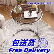 🔥免费送货-升降不銹鋼茶几 鋼化玻璃茶桌 圓枱 圓桌 邊桌 角几 玻璃邊几 包送貨