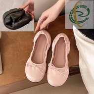 Ai3 Ready Stock Super Comfy Low Heel Shoes Bowknot Female Ballet Shoes