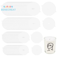 BENECREAT 1box 120 Sheets 4 style Paper Candle Dust Covers for Candle Cups Flat Round White 5.8-7.9x