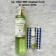 1pc 10mL BBW GINGHAM FRESH Fragrance Mist 10mL Sample size Bath and Body GINGHAM FRESH Perfume for W
