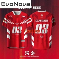 Evonova HALAKIRI KELANTAN JERSEY NEGERIEDITION T-shirt Men's Short Sleeve Shirt [Free Customization]