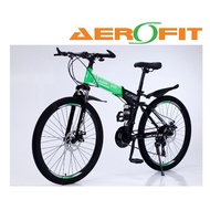 AEROFIT 26 Foldable Mountain Bike with 21 Speed, Full Suspension +Hydraulic Shock Absorber + Full Set Accessories