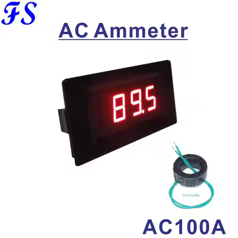 AC LED Digital Current Meter Ampere Meter AC 100A Ammeter Amp Panel Meter Include Current Transforme