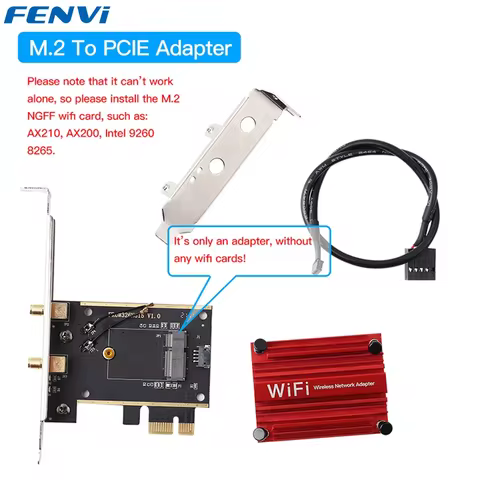 Fenvi M.2 To PCI Express Wireless Adapter Converter M.2 NGFF WiFi Bluetooth Card with High gain Ante