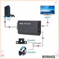 BORAG Converter, PS2 to HDMI Game to HDMI Adapter, Durable 3.5mm Audio Output 480i/480p/576i HD Cabl