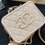 CHANEL  vanity case mini 17cm 藕粉