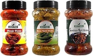 Green Piece Mango Pickle(250gm),Green chilli Pickle (250gm),Mathiua Pickle (250gm) (250gm X3) (Pack 
