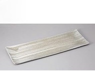 Set of 3 Oblong Square Square Serving Plate, Celadon Brush Tara (Large) 20.9 x 7.3 x 1.0 inches (53