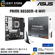 ASUS PRIME B650EM-A WIFI Micro-ATX Motherboard - AMD B650, DDR5, PCIe 5.0, M.2 x 3, Wi-Fi 6, DP/HDMI