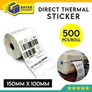 Direct Thermal Sticker Roll A6 100x150mm 500 Pcs Barcode Paper Labels Delivery