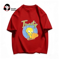 Ready Stock T Shirt Perempuan Tweety Bird Print 100% Cotton Round Neck Short Sleeve Premium Tshirt