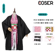 【COSER 77】 Costume เสื้อคลุม Haori Anime Demon Slayer Kimetsu NO Yaiba บุรุษ Tanjirou Zenitsu Giyuu
