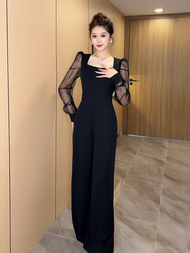 Jumpsuit Dáng Dài Tay Voan Cổ Vuông Cao Cấp - Glady G336 - Jump Dáng Dài Quần Ống Rộng Cao Cấp Jumps