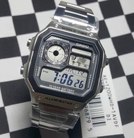 佐敦門市 現貨 100% 全新 Casio AE-1200WHD-1AV AE-1200 AE-1200WHD 世界時間 簡單 簡約 經典 Basic 基本款 鋼帶 Stainless Steel band 熱賣 人氣 十年電 10 Year Battery 一年保養