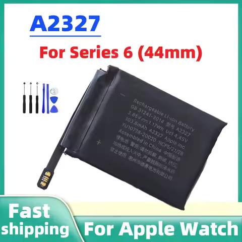 1-2pcs 303.8mAh Replacement Watch Battery A2327 For Apple Watch Series 6 44mm High Quality Watch Bat