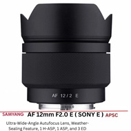 Samyang 12mm f/2.0 AF Compact Ultra-Wide Angle auto focus Lens for Sony E-Mount / Autofocus 12 F2.0