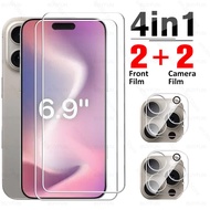 4in1 For iPhone 16 Pro Max Screen Protector Tempered Glass iPhone16 Plus iPhone16Pro 16Pro 5G 3D Cam