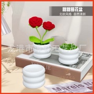 4.4x5.8cm plastic flower pot shaped like a donut for handmade flower arrangements (ready with foam a