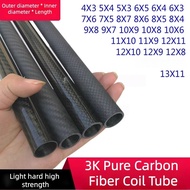 3K carbon fiber tube inner diameter 4 5 6 7 8 9 10 11 mm carbon fiber tube carbon coil tube