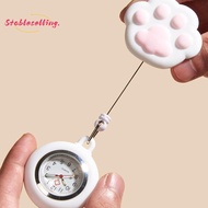 STABLESELLING Retractable Watch Brooch, Cute Gift Nurse Pocket Watches,  Lovely Colourful Cat  Docto
